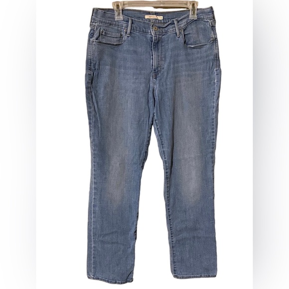 Levi’s505 Straight Jeans Women’s Size 16 Blue Light Wash Denim Stretch MidRise - Picture 7 of 16